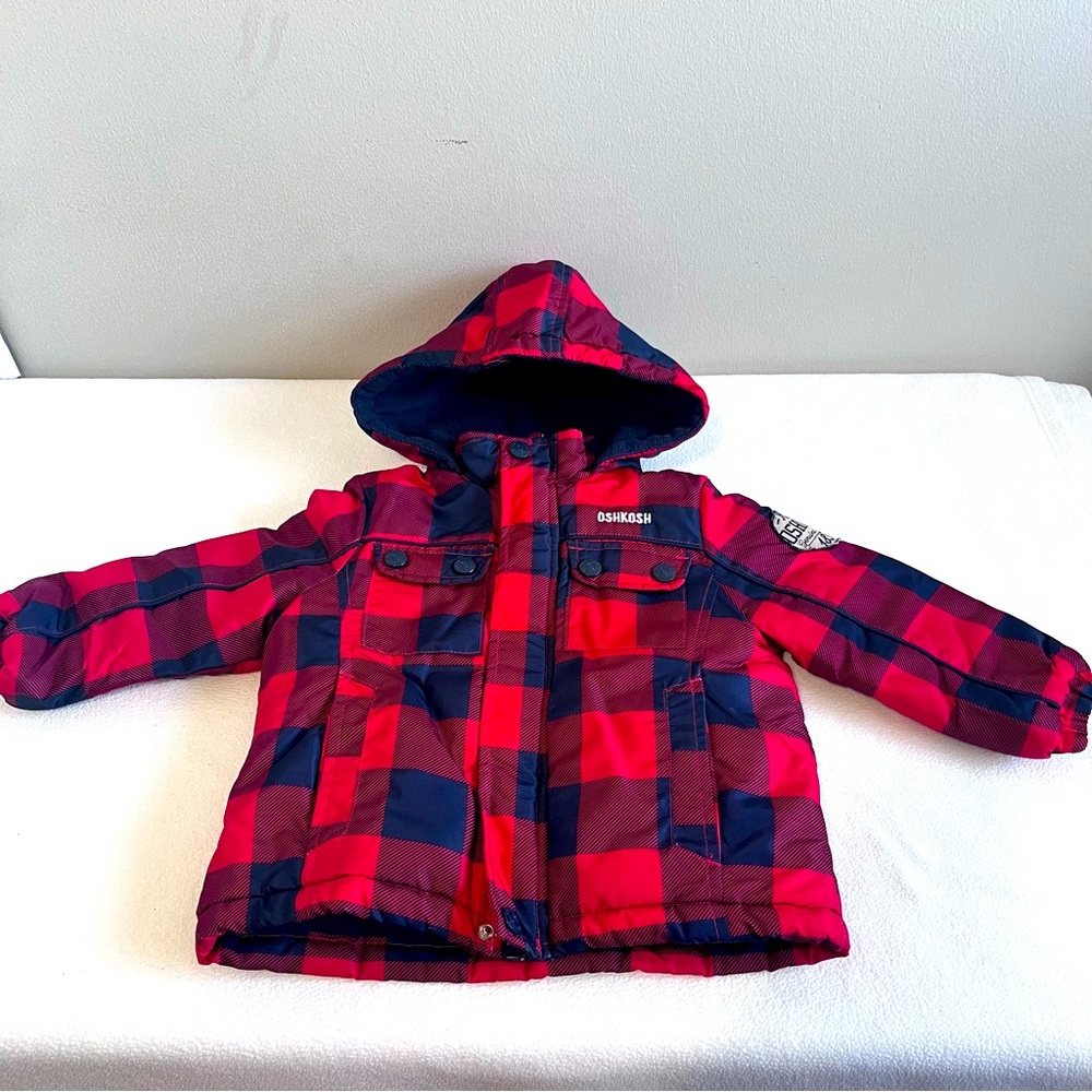 OshKosh Bgosh red black winter coat jacket size 3T